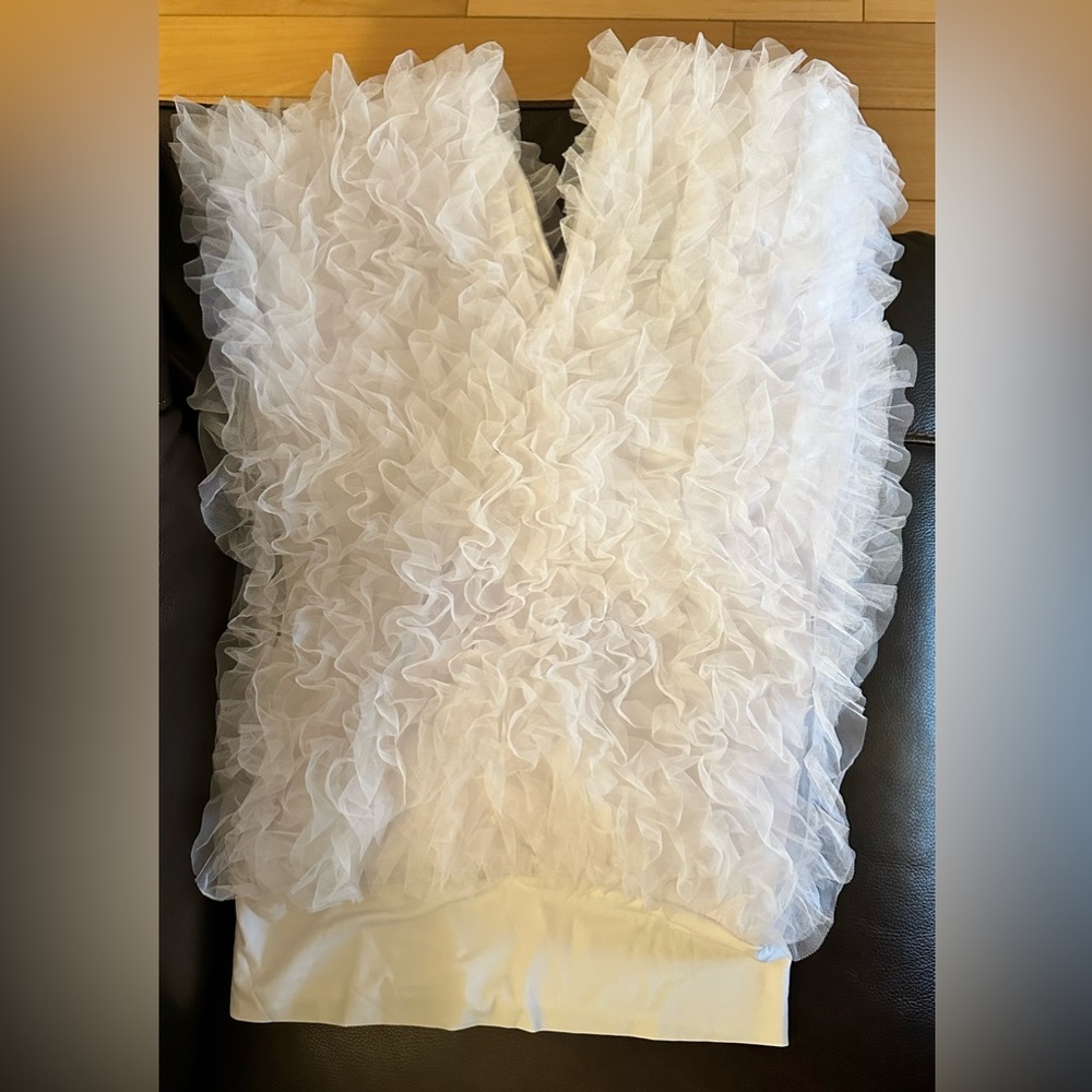 White ruffle top